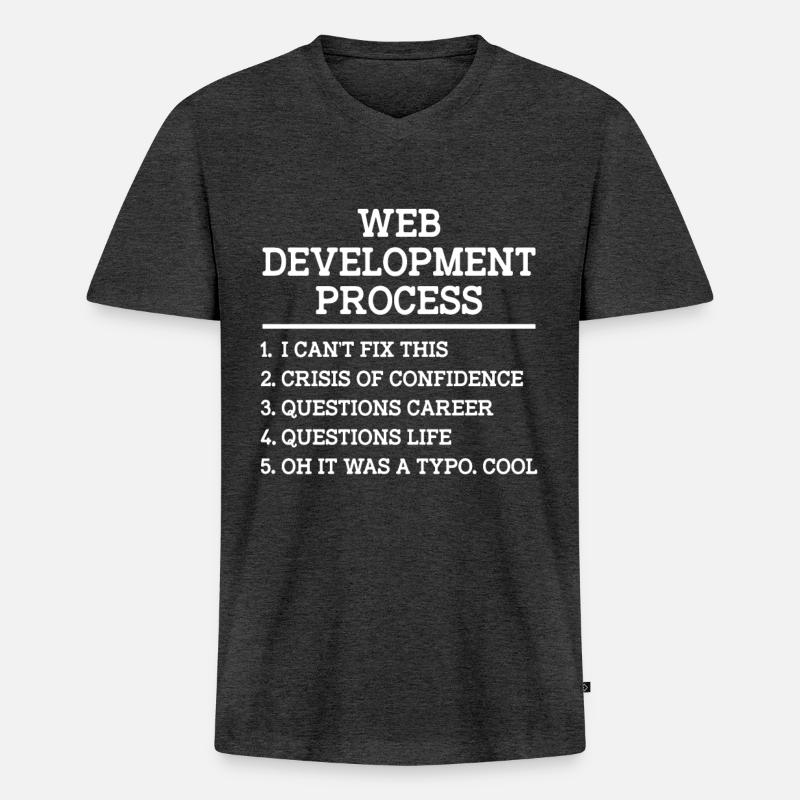 Webentwickler Website-entwicklung It-programmierer - Männer Premium Bio T-Shirt mit V-Ausschnitt - Anthrazit meliert