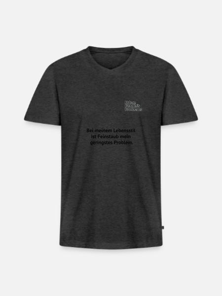 Urban Peoples Problems Feinstaub - Männer Premium Bio T-Shirt mit V-Ausschnitt - Anthrazit meliert