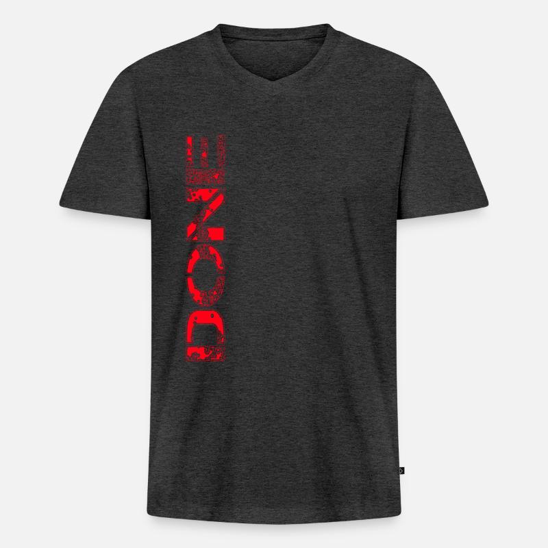 done hell - Männer Premium Bio T-Shirt mit V-Ausschnitt - Anthrazit meliert