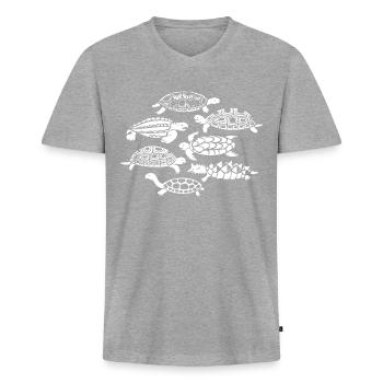 Turtles, Reptiles, Species Conservation, Sea, Nature - Men's Premium Organic T-shirt with V-neck - heather grey - Front