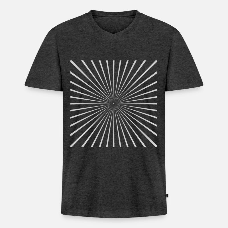 Strahlen Grau - Männer Premium Bio T-Shirt mit V-Ausschnitt - Anthrazit meliert