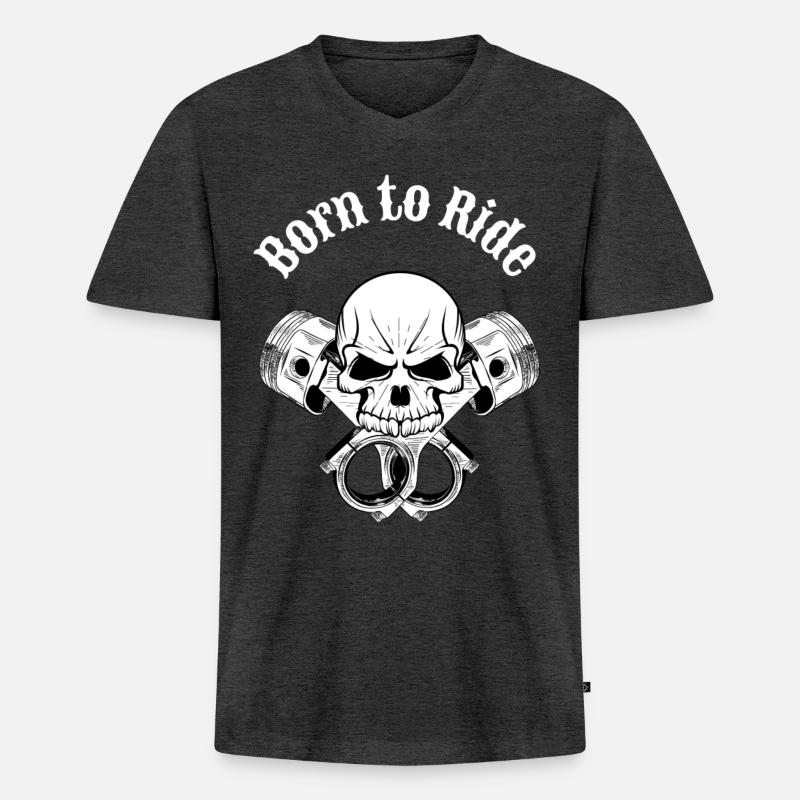 Ich bin ein Motorradfahrer. - Männer Premium Bio T-Shirt mit V-Ausschnitt - Anthrazit meliert