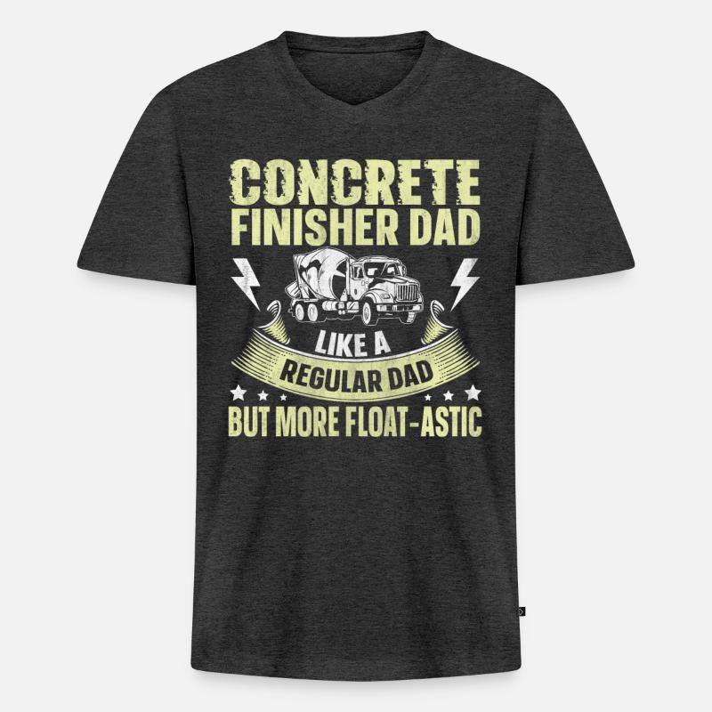 Float-Astic Concrete Finisher Dad Betonbauer - Männer Premium Bio T-Shirt mit V-Ausschnitt - Anthrazit meliert