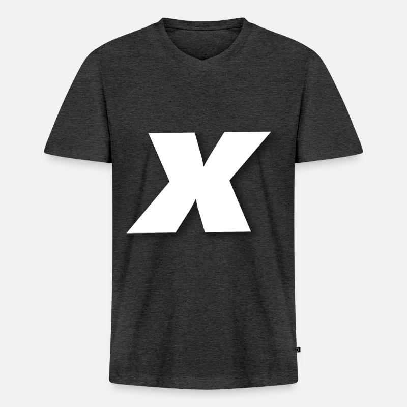 X oder mal - Männer Premium Bio T-Shirt mit V-Ausschnitt - Anthrazit meliert