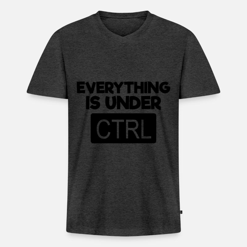 Alles unter STRG - Computer Programmerxhtmlcs - Männer Premium Bio T-Shirt mit V-Ausschnitt - Anthrazit meliert