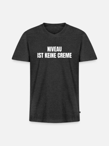Niveau Ist Keine Creme - Männer Premium Bio T-Shirt mit V-Ausschnitt - Anthrazit meliert