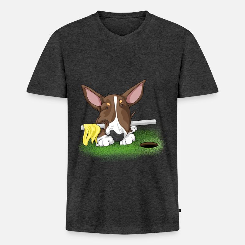 Bully MiniGolf - Männer Premium Bio T-Shirt mit V-Ausschnitt - Anthrazit meliert