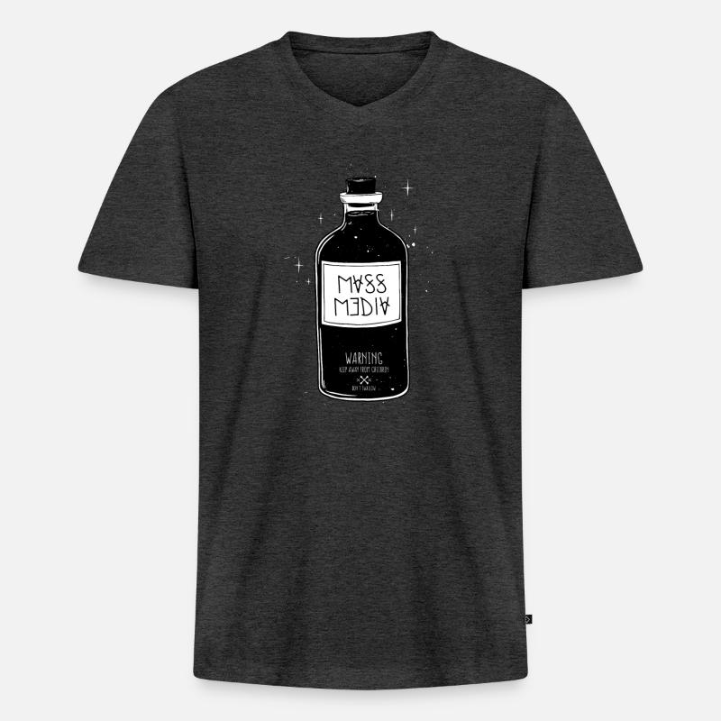 Don't swallow - Nicht schlucken - Männer Premium Bio T-Shirt mit V-Ausschnitt - Anthrazit meliert