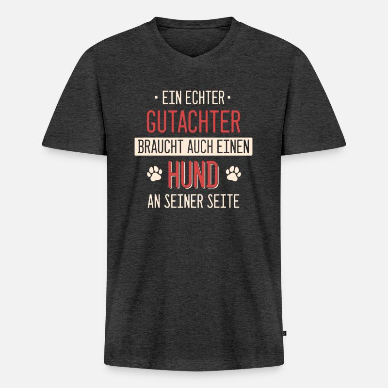 Gutachter Sachverständiger Beruf Spruch Geschenk - Männer Premium Bio T-Shirt mit V-Ausschnitt - Anthrazit meliert