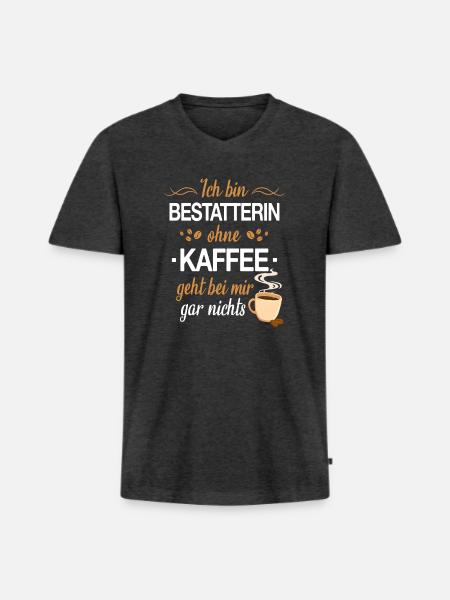 Bestatter Bestatterin Bestatten Beruf Spruch - Männer Premium Bio T-Shirt mit V-Ausschnitt - Anthrazit meliert