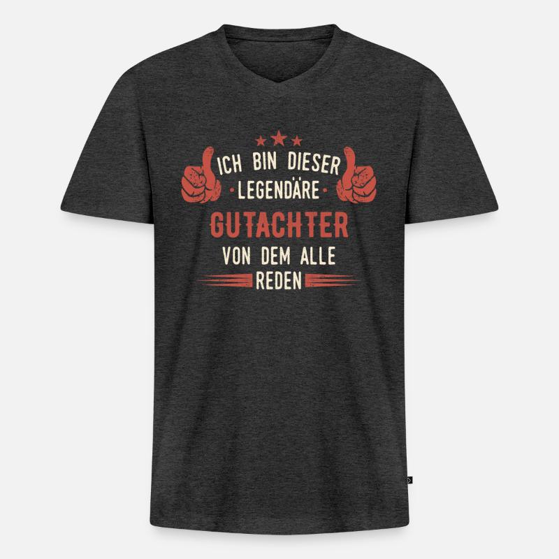 Gutachter Sachverständiger Beruf Spruch Geschenk - Männer Premium Bio T-Shirt mit V-Ausschnitt - Anthrazit meliert