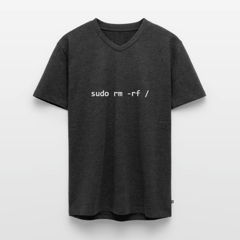 Programmierer Sudo Linux Männer Premium Bio T-Shirt mit V-Ausschnitt