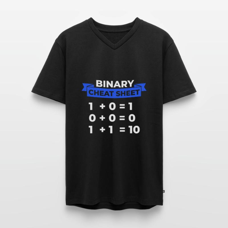 Programmerer Binary Premium økologisk T-shirt med V-hals til mænd
