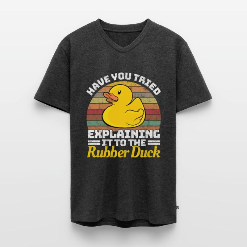Programmer Programming Duck Rubber Duck Men's Premium Organic T-shirt with V-neck