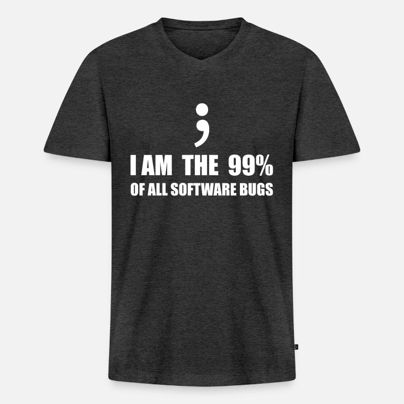 Informatiker, Programmierer - Männer Premium Bio T-Shirt mit V-Ausschnitt - Anthrazit meliert