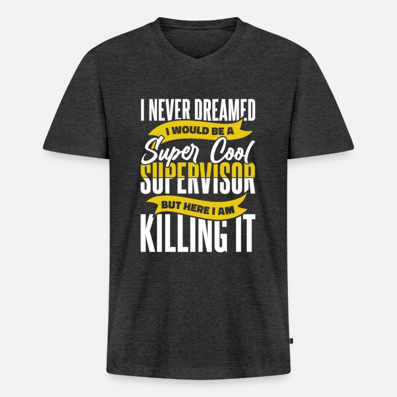 Supervisor Beruf - Männer Premium Bio T-Shirt mit V-Ausschnitt - Anthrazit meliert
