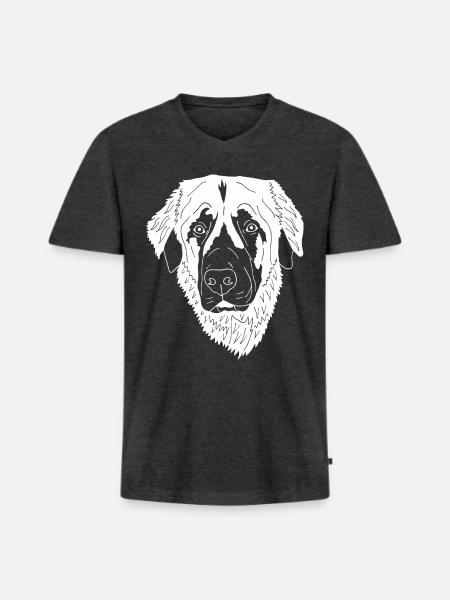 Leonberger Mix - Männer Premium Bio T-Shirt mit V-Ausschnitt - Anthrazit meliert