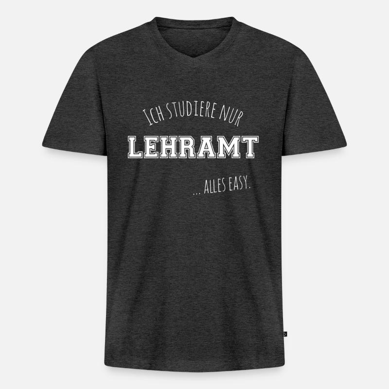 Lehramt Studium Geschenk Lehrer Student - Männer Premium Bio T-Shirt mit V-Ausschnitt - Anthrazit meliert