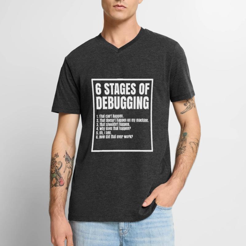 Codeur informatique Coder C++ Html T-shirt encolure en V Premium bio Homme