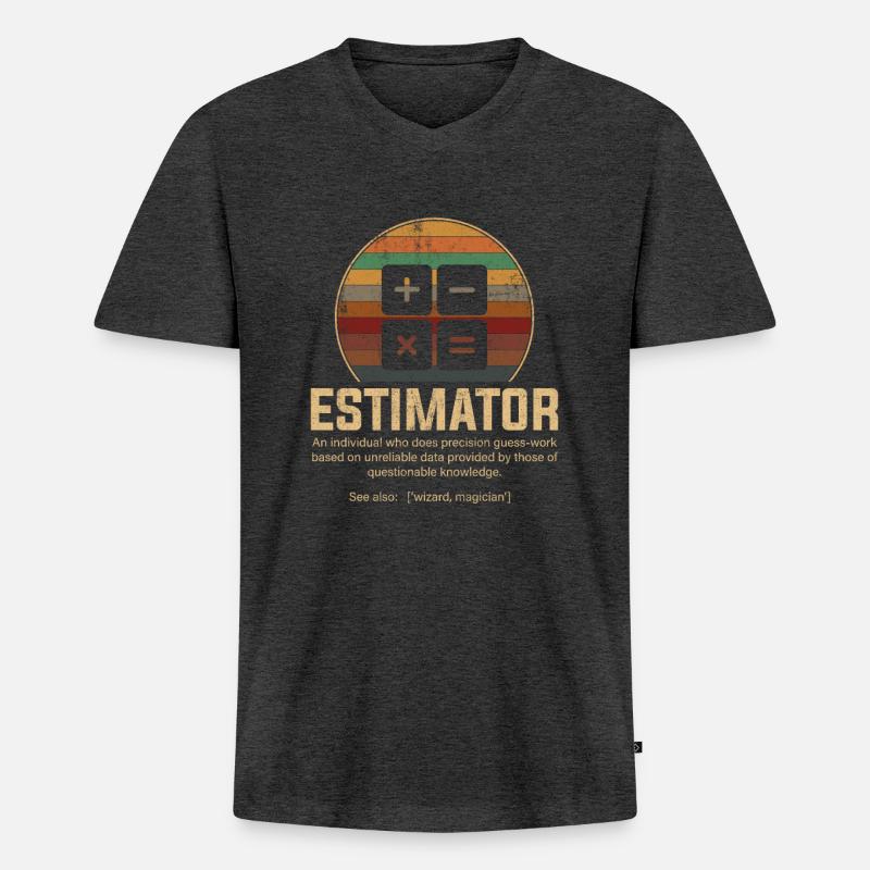 estimator definition, estimator - Männer Premium Bio T-Shirt mit V-Ausschnitt - Anthrazit meliert