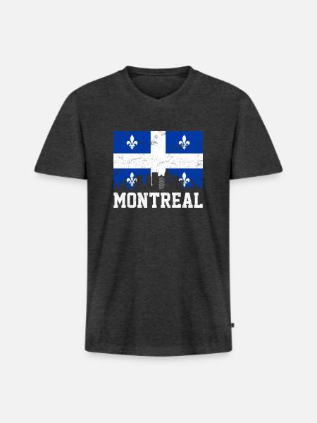 Montreal Quebec, Canada montreal - Männer Premium Bio T-Shirt mit V-Ausschnitt - Anthrazit meliert