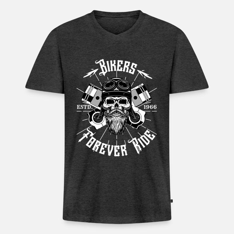 Ich bin ein Biker. - Männer Premium Bio T-Shirt mit V-Ausschnitt - Anthrazit meliert