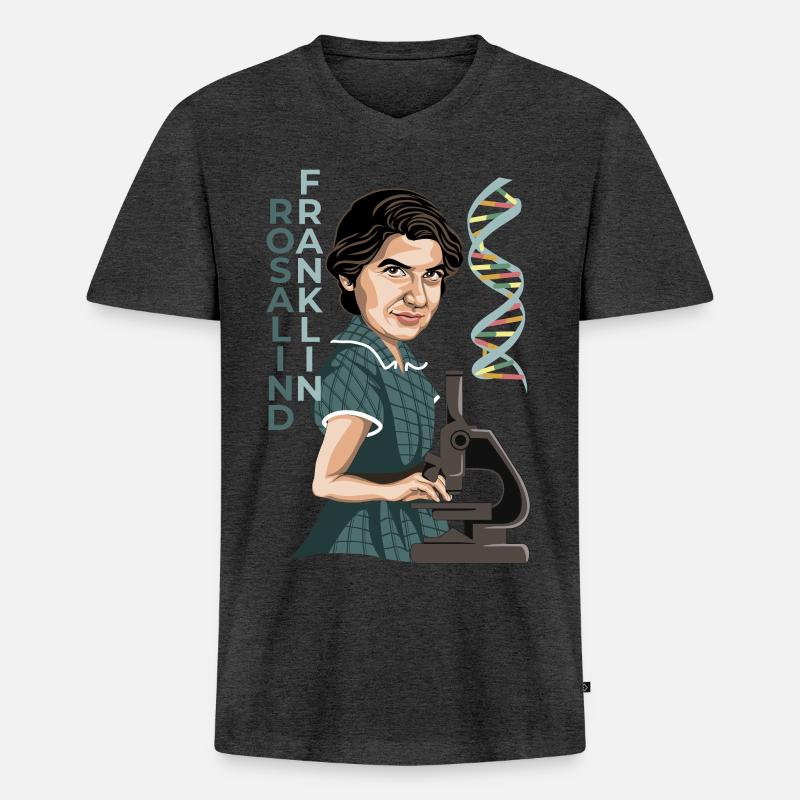 Rosalind Franklin - Männer Premium Bio T-Shirt mit V-Ausschnitt - Anthrazit meliert