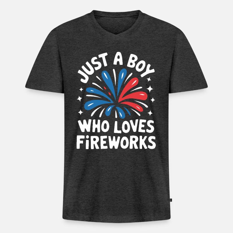 Pyrotechnics Fireworks Pyrotechnics - Men's Premium Organic T-shirt with V-neck - heather anthracite