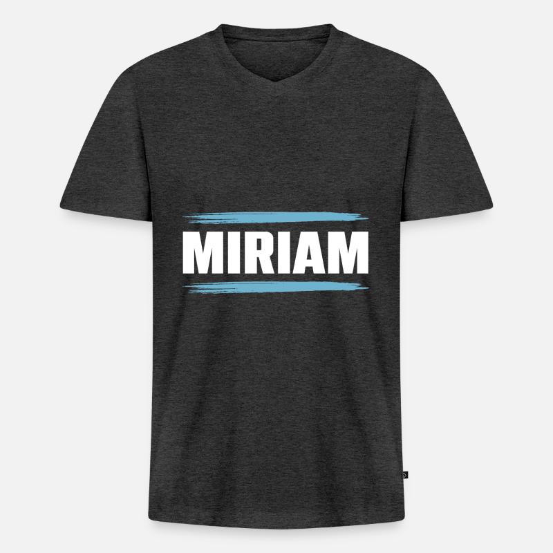 Miriam - Männer Premium Bio T-Shirt mit V-Ausschnitt - Anthrazit meliert