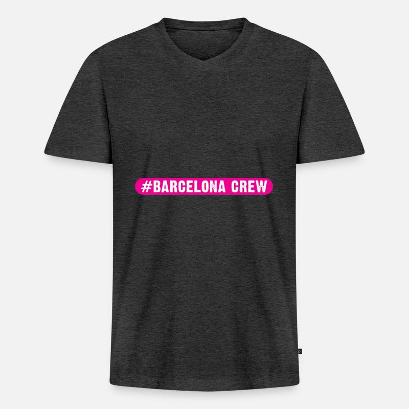 Équipage de Barcelone - T-shirt encolure en V Premium bio Homme - anthracite chiné