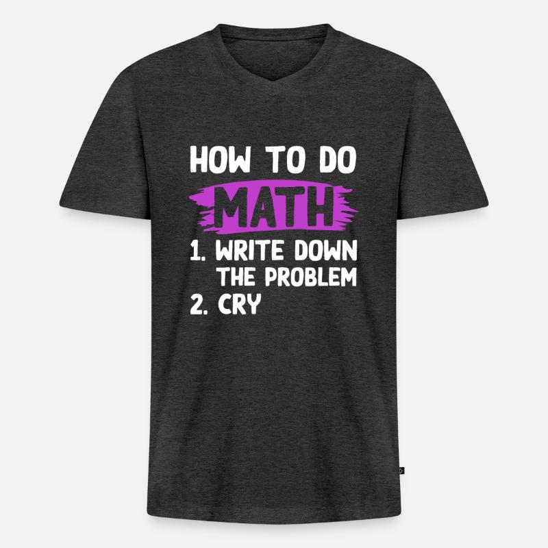 mathematik problem - Männer Premium Bio T-Shirt mit V-Ausschnitt - Anthrazit meliert
