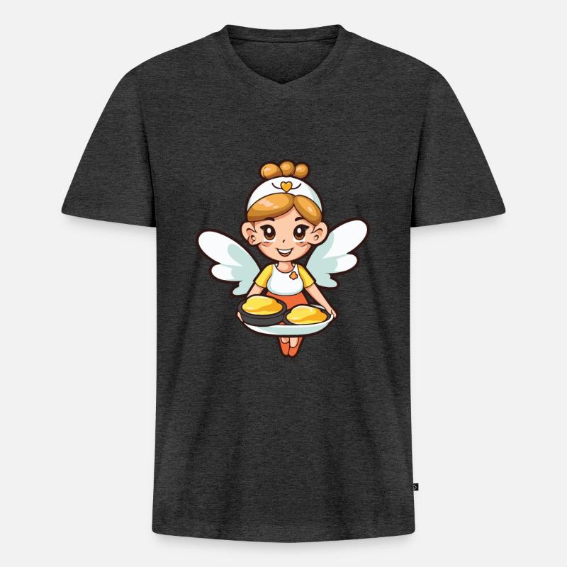 Backfee Fee Backen Kochen - Männer Premium Bio T-Shirt mit V-Ausschnitt - Anthrazit meliert