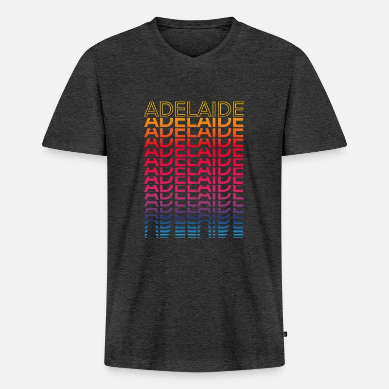 Retro Nostalgisch Stadt - Regenbogen Adelaide - Männer Premium Bio T-Shirt mit V-Ausschnitt - Anthrazit meliert