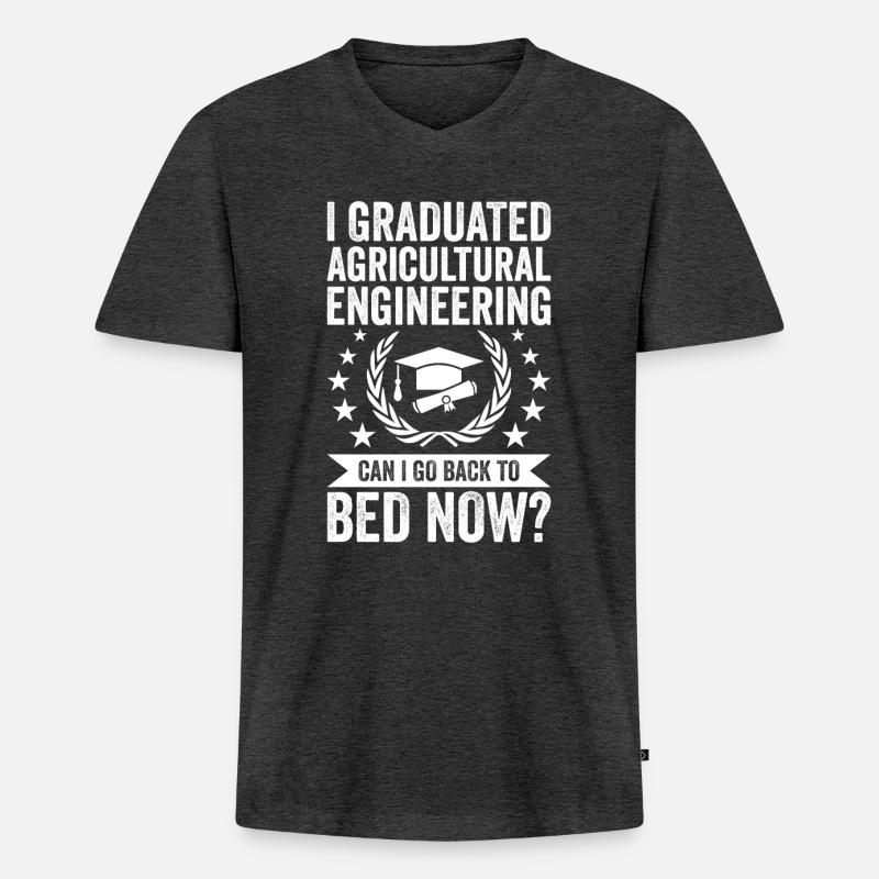Ich Habe Landtechnik Studiert - Männer Premium Bio T-Shirt mit V-Ausschnitt - Anthrazit meliert