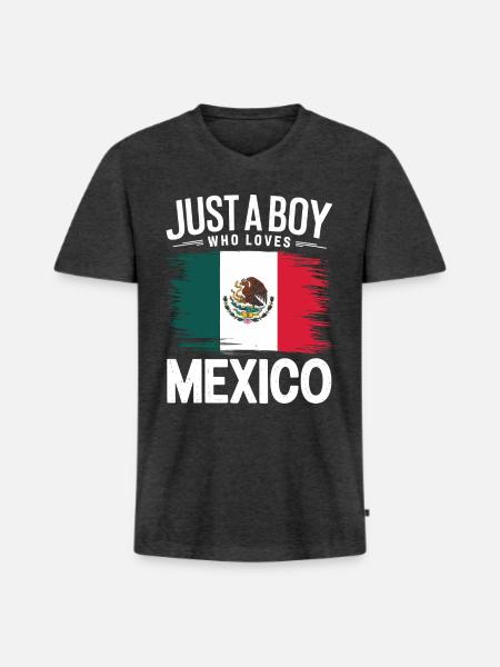 Mexico Mexico Mexican Spanish - Men's Premium Organic T-shirt with V-neck - heather anthracite