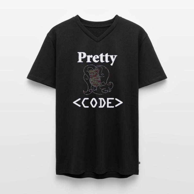 Programmatore, Pretty Code, Gift Maglietta ecologica premium da uomo con scollo a V