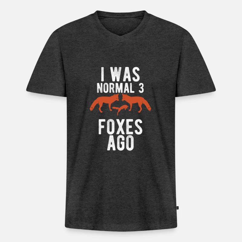 Fuchs - Männer Premium Bio T-Shirt mit V-Ausschnitt - Anthrazit meliert