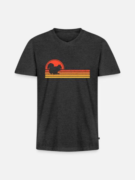 Squirrel - Men's Premium Organic T-shirt with V-neck - heather anthracite