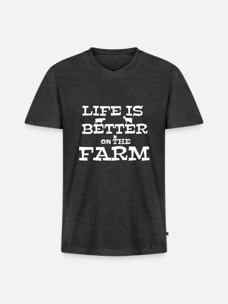 Landwirt - Männer Premium Bio T-Shirt mit V-Ausschnitt - Anthrazit meliert