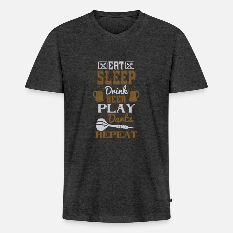 Dart Evolution Darts - Männer Premium Bio T-Shirt mit V-Ausschnitt - Anthrazit meliert