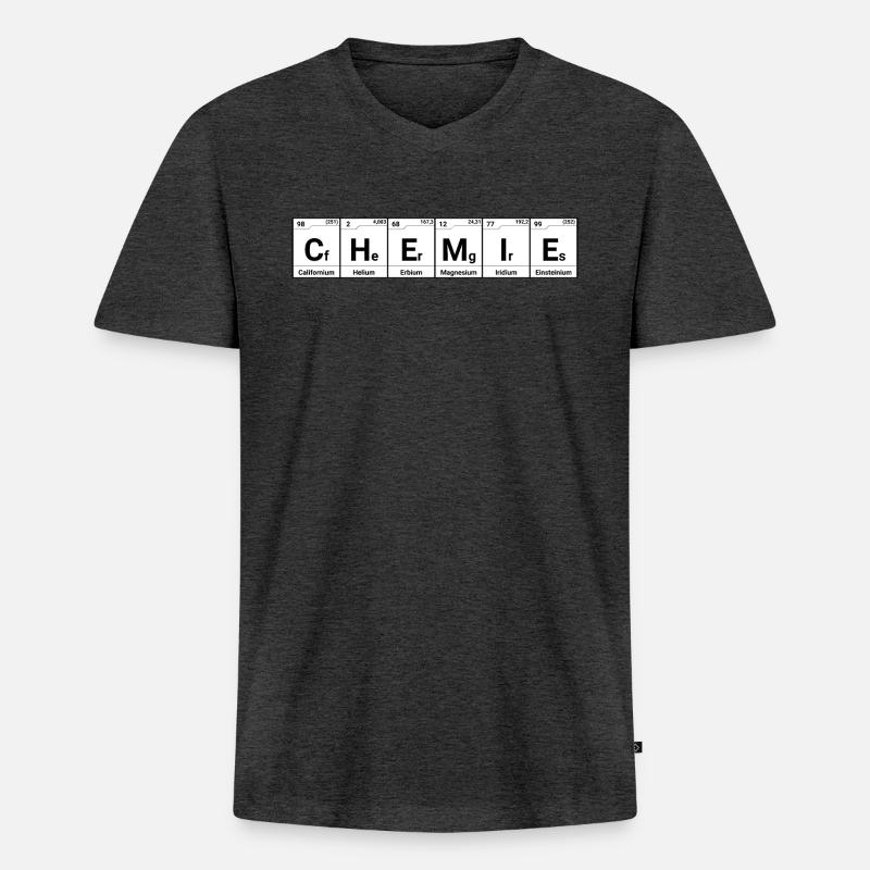 Chemie Elemente - Männer Premium Bio T-Shirt mit V-Ausschnitt - Anthrazit meliert