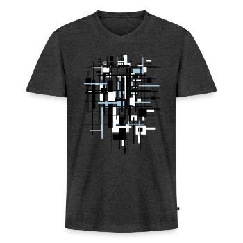bouwplaats - Mannen Premium Bio T-shirt met V-hals - antraciet gemêleerd - Voor - Nico (187cm)
