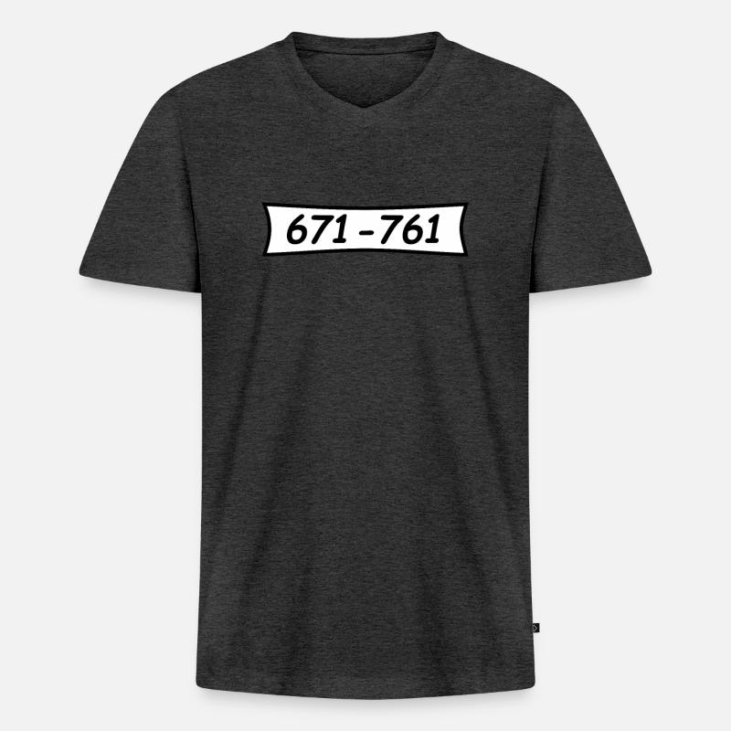Panzerknacker Nummer 671 761 - Männer Premium Bio T-Shirt mit V-Ausschnitt - Anthrazit meliert