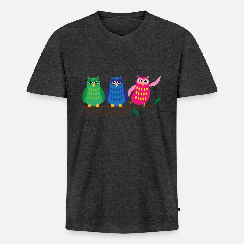 Be different - Männer Premium Bio T-Shirt mit V-Ausschnitt - Anthrazit meliert