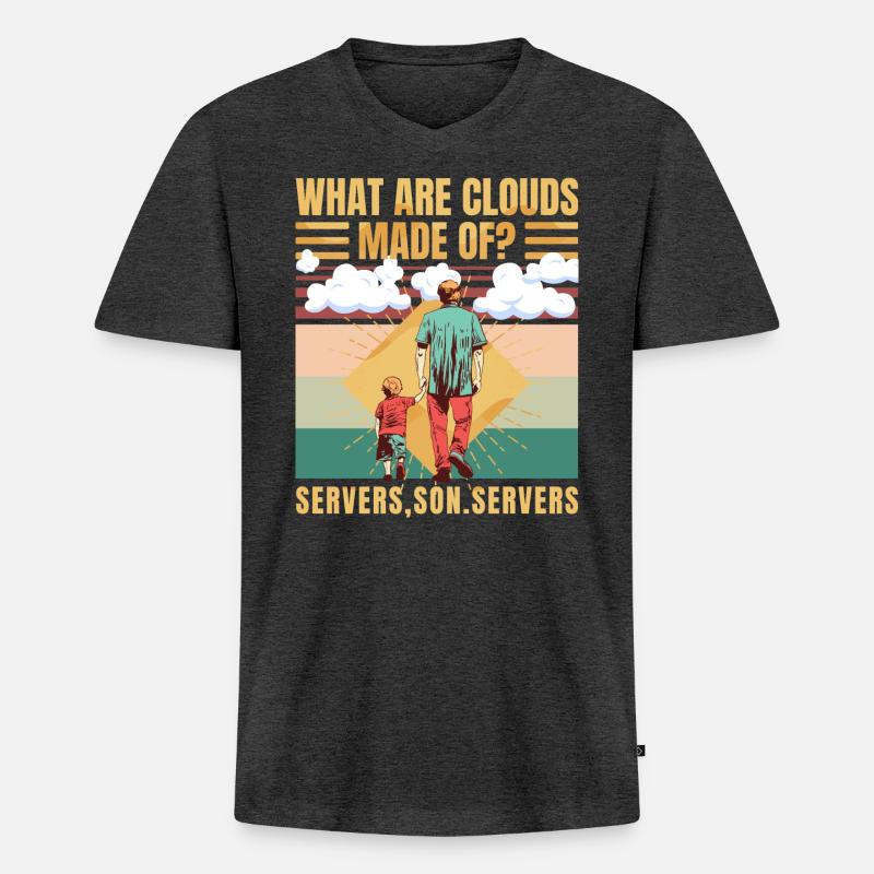 Funny Programmer Software Developer Computer - T-shirt encolure en V Premium bio Homme - anthracite chiné