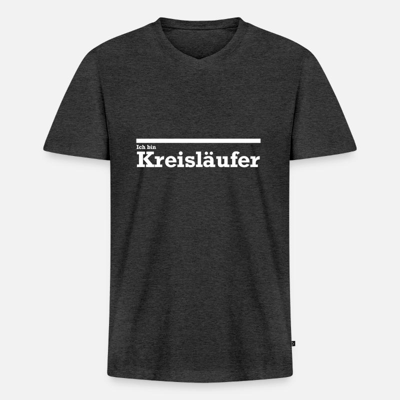 Ich bin Kreisläufer Handball Geschenkidee - Männer Premium Bio T-Shirt mit V-Ausschnitt - Anthrazit meliert