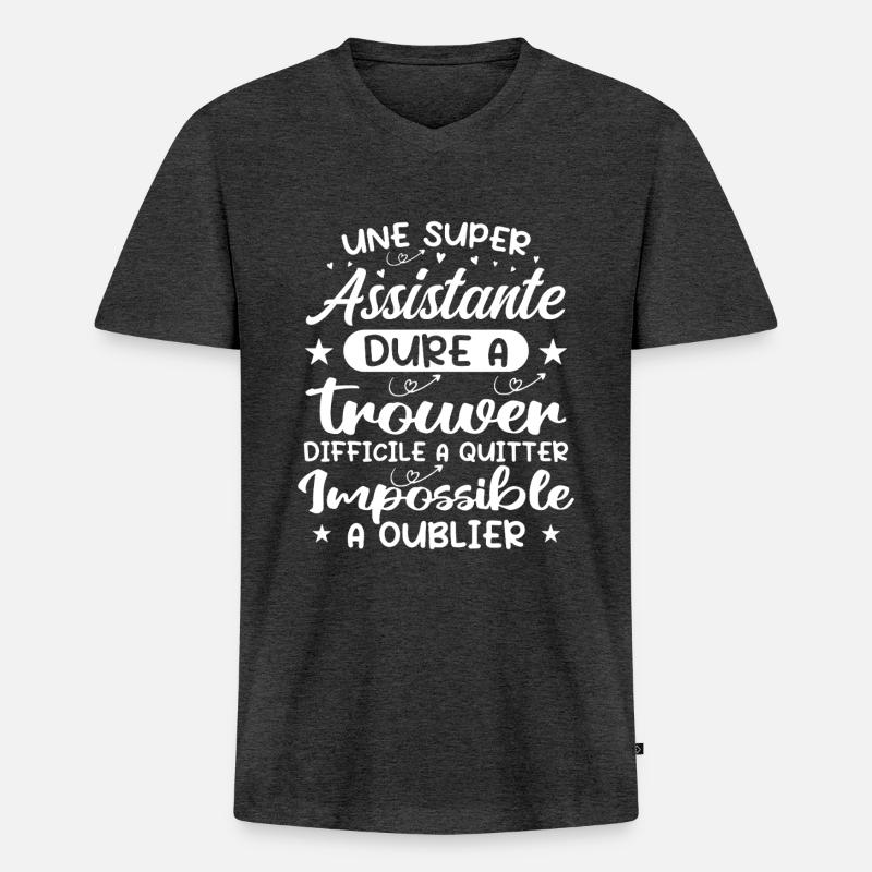 Ein Super Assistant - Assistent Geschenk - Männer Premium Bio T-Shirt mit V-Ausschnitt - Anthrazit meliert