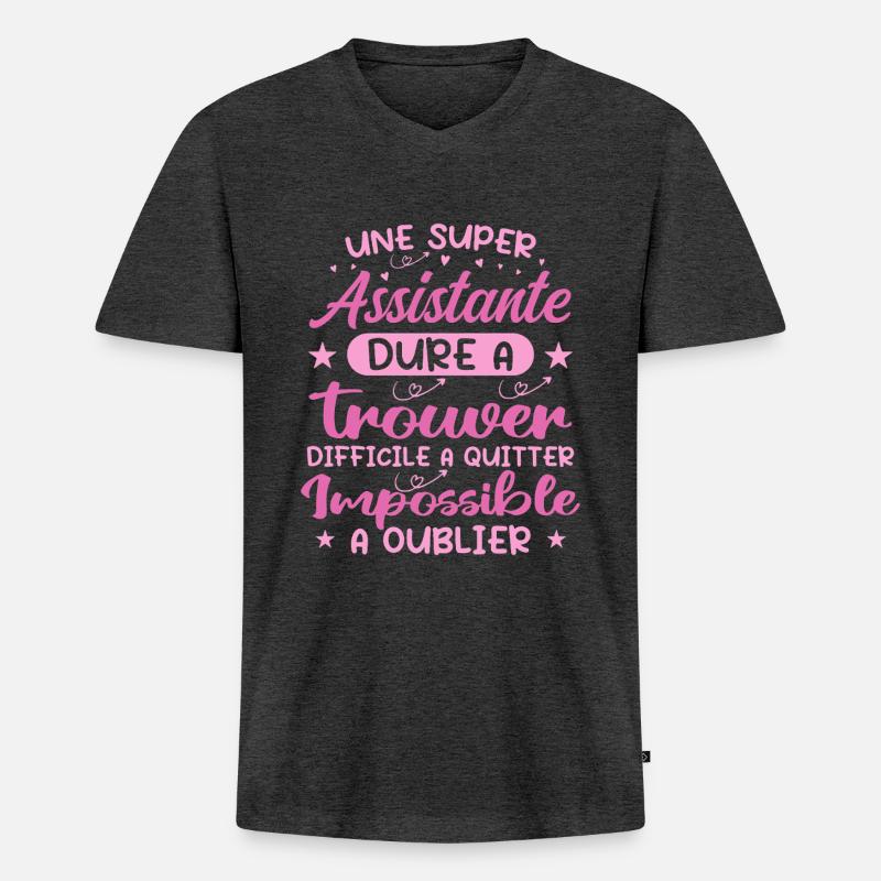 Ein Super Assistant - Assistent Geschenk - Männer Premium Bio T-Shirt mit V-Ausschnitt - Anthrazit meliert