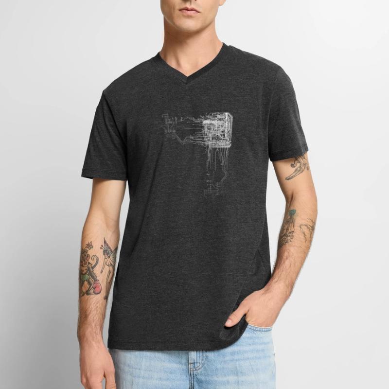 Programmeur CPU nerd programmeur informatique T-shirt encolure en V Premium bio Homme
