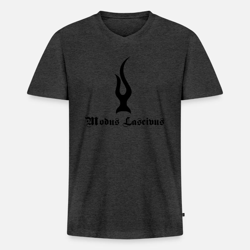 Modus Lascivus - Männer Premium Bio T-Shirt mit V-Ausschnitt - Anthrazit meliert